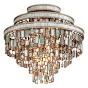 Corbett Lighting Dolcetti 3 Light 18" Wide Flush Mount Ceiling Fixture with Glass Shade Dolcetti Silver