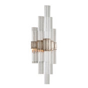 Corbett Lighting Voilà Single Light 20" High Integrated LED Wall Sconce with Glass Shade - ADA Compliant Modern Silver Leaf
