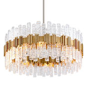 Corbett Lighting Ciro 10 Light 36" Wide Pendant with Handmade Glass Shade Silver Leaf / Polished Stainless