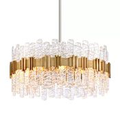 Corbett Lighting Ciro 8 Light 27-1/4" Wide Pendant with Handmade Glass Shade Silver Leaf / Polished Stainless