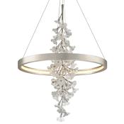 Corbett Lighting Jasmine Single Light 36" Wide LED Ring Chandelier Silver Leaf