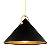 Corbett Lighting Charm 38" Wide Pendant Black / Gold Leaf