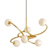Corbett Lighting Signature 6 Light 29" Wide LED Abstract Sputnik Chandelier Gold Leaf