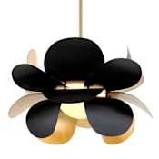 Corbett Lighting Ginger 34" Wide Pendant Black / Gold Leaf