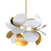 Corbett Lighting Ginger 18" Wide Pendant White / Gold Leaf