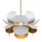 Corbett Lighting Ginger 26" Wide Pendant White / Gold Leaf