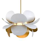 Corbett Lighting Ginger 34" Wide Pendant White / Gold Leaf