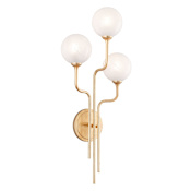 Corbett Lighting Onyx 3 Light 31" Tall Wall Sconce Vintage Gold Leaf