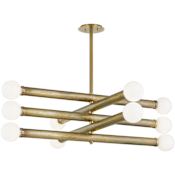 Corbett Lighting Pienza 10 Light 50" Wide Linear Chandelier Vintage Brass
