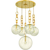 Corbett Lighting Nessa 5 Light 38" Wide Chandelier Vintage Brass