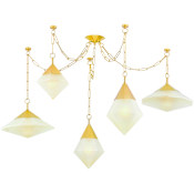 Corbett Lighting Angelique 5 Light 59" Wide Chandelier Vintage Polished Brass
