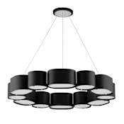Corbett Lighting Opal 12 Light 30" Wide Ring Chandelier Soft Black / Stainless Steel