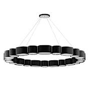 Corbett Lighting Opal 22 Light 50" Wide Ring Chandelier Soft Black / Stainless Steel