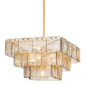 Corbett Lighting Regal 9 Light 25" Wide Waterfall Chandelier Vintage Gold Leaf