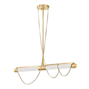 Corbett Lighting Lariat 48" Wide LED Linear Pendant Vintage Brass