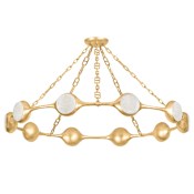 Corbett Lighting Riviere 52" Wide LED Ring Chandelier Vintage Gold Leaf