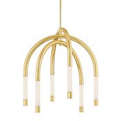 Corbett Lighting Zeme 34" Wide LED Abstract Chandelier Vintage Polished Brass