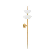 Corbett Lighting Evander 54" Tall Wall Sconce Vintage Gold Leaf / Gesso White
