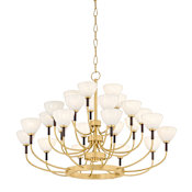 Corbett Lighting Brahma 25 Light 38" Wide Chandelier Vintage Polished Brass / Bronze