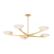 Corbett Lighting Malachite 5 Light 52" Wide Chandelier Vintage Gold Leaf