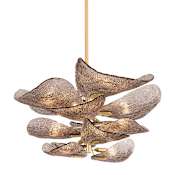 Corbett Lighting Cardiff 12 Light 35" Wide Abstract Chandelier Vintage Gold Leaf