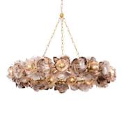 Corbett Lighting Galle 20 Light 54" Wide Abstract Chandelier with Oyster Shell Shades Vintage Gold Leaf