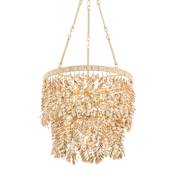 Corbett Lighting Naxos 8 Light 24" Wide Waterfall Chandelier with Hanging Coco Shells Vintage Gold Leaf