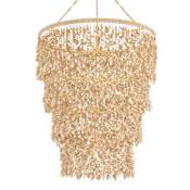 Corbett Lighting Naxos 18 Light 48" Wide Waterfall Chandelier with Hanging Coco Shells Vintage Gold Leaf