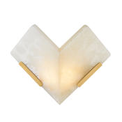 Corbett Lighting Geo 11" Tall LED Wall Sconce with Honey Onyx Shade Vintage Brass