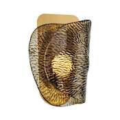 Corbett Lighting Klara 15" Tall LED Wall Sconce with Piastre Glass Shade Vintage Brass