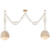 Corbett Lighting Piasu 2 Light 13" Wide Globe Chandelier Champagne Leaf