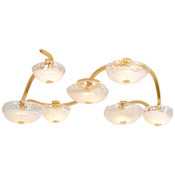 Corbett Lighting Kune 7 Light 50" Wide Linear Chandelier Vintage Gold Leaf