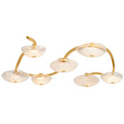 Corbett Lighting Kune 7 Light 69" Wide Linear Chandelier Vintage Gold Leaf