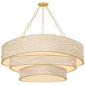 Corbett Lighting Kiso 12 Light 52" Wide Drum Chandelier Vintage Gold Leaf