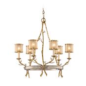 Corbett Lighting Parc Royale 6 Light 29" Wide Chandelier with Glass Shades Gold / Silver Leaf Finish