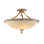 Corbett Lighting Parc Royale 3 Light 19-1/4" Wide Semi Flush Ceiling Fixture with Glass Shade Gold / Silver Leaf Finish
