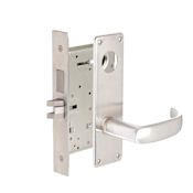 Corbin Russwin Commercial Fire Rated Panic Proof Grade 1 Keyed Entry Single Cylinder Mortise Lever Set with PSN Trim and Deadbolt- Less Cylinder Satin Chrome