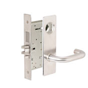 Corbin Russwin Commercial Fire Rated Panic Proof Grade 1 Keyed Entry Single Cylinder Security Mortise Lever Set with LWM Trim - Less Cylinder Satin Chrome