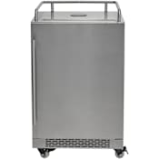 Coyote 24 Inch Wide Built-In / Free Standing Single Tap Kegerator with Heavy Duty Casters Stainless Steel