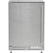 Coyote 24 Inch Wide 5.1 Cu. Ft. Compact Freezerless Refrigerator with LED Lights and Auto Defrost Stainless Steel