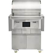 Coyote 28-Inch Wide Free Standing Pellet Grill with Intuitive Touch Controls Stainless Steel
