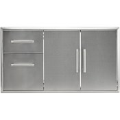 Coyote 45 Inch Double Access Doors & Access Drawer with Beveled Trim Stainless Steel