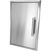 Coyote 17 Inch Wide Single Access Door with Beveled Trim Stainless Steel