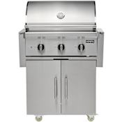 Coyote C Series 45,000 BTU 28 Inch Wide Liquid Propane Free Standing Grill with Knob Controls and Integrated Wind Guard Stainless Steel
