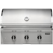 Coyote C Series 45,000 BTU 34 Inch Wide Liquid Propane Built-In Grill with Knob Controls and Integrated Wind Guard Stainless Steel