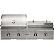 Coyote 40,000 BTU 50 Inch Wide Liquid Propane Built-In Grill with Knob Controls and Temperature Gauge Stainless Steel