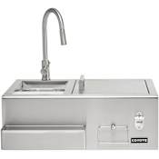 Coyote 30 Inch Refreshment Center with Towel Hook and Bottle Opener Stainless Steel