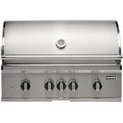 Coyote SL Series 90,000 BTU 36 Inch Wide Liquid Propane Built-In Grill with Knob Controls and Integrated Wind Guard Stainless Steel