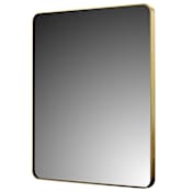 CRAFT + MAIN Reflections 30" W x 36" H Modern Rectangular Aluminum Framed Accent Wall Mirror Brushed Gold
