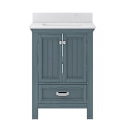 CRAFT + MAIN Brantley 24" Free Standing Single Basin Vanity Set with Cabinet and Quartz Vanity Top Harbor Blue